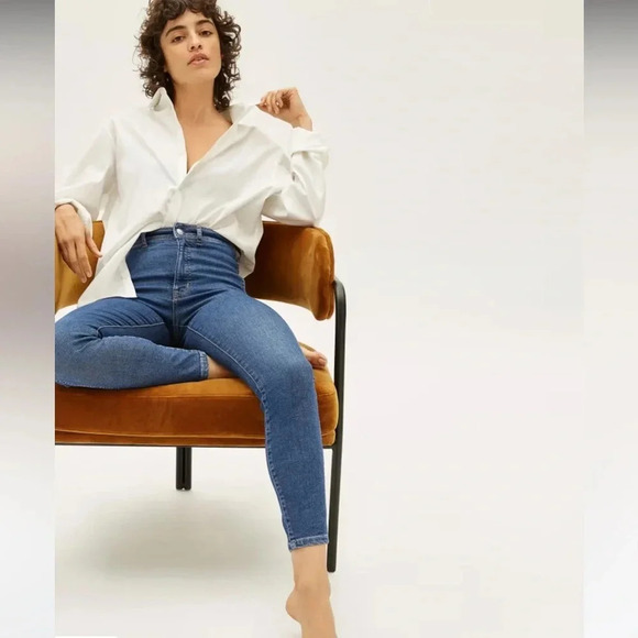 EVERLANE The Way-High Clean Front Skinny Jean in Vintage Blue - Picture 3 of 14